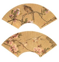 王礼 1868年；1869年作 花鸟（两幅） 镜心